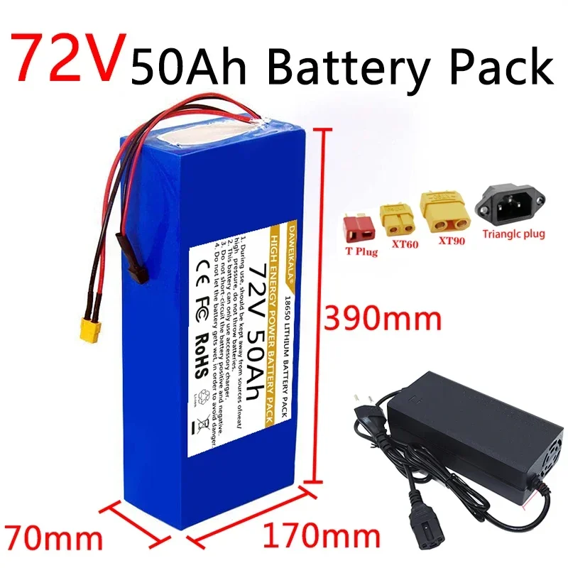 Paquete de baterías de 72V 186 - 60V 50Ah Electric Scooter Battery reseña y precio